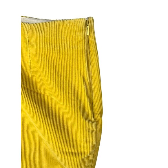 Maeve Yellow Corduroy Pencil Skirt Womens Knee-Length With Side Zipper Size 4 - Picture 14 of 15